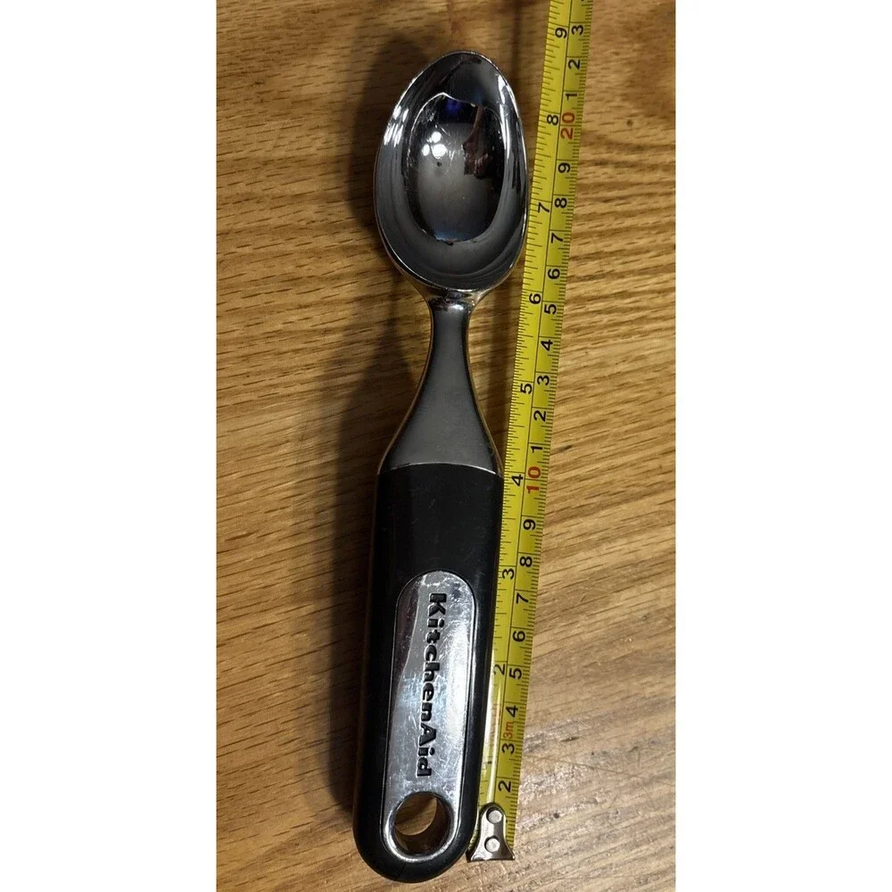 KitchenAid Gourmet Black and Silver Ice Cream Scoop Heavy Duty